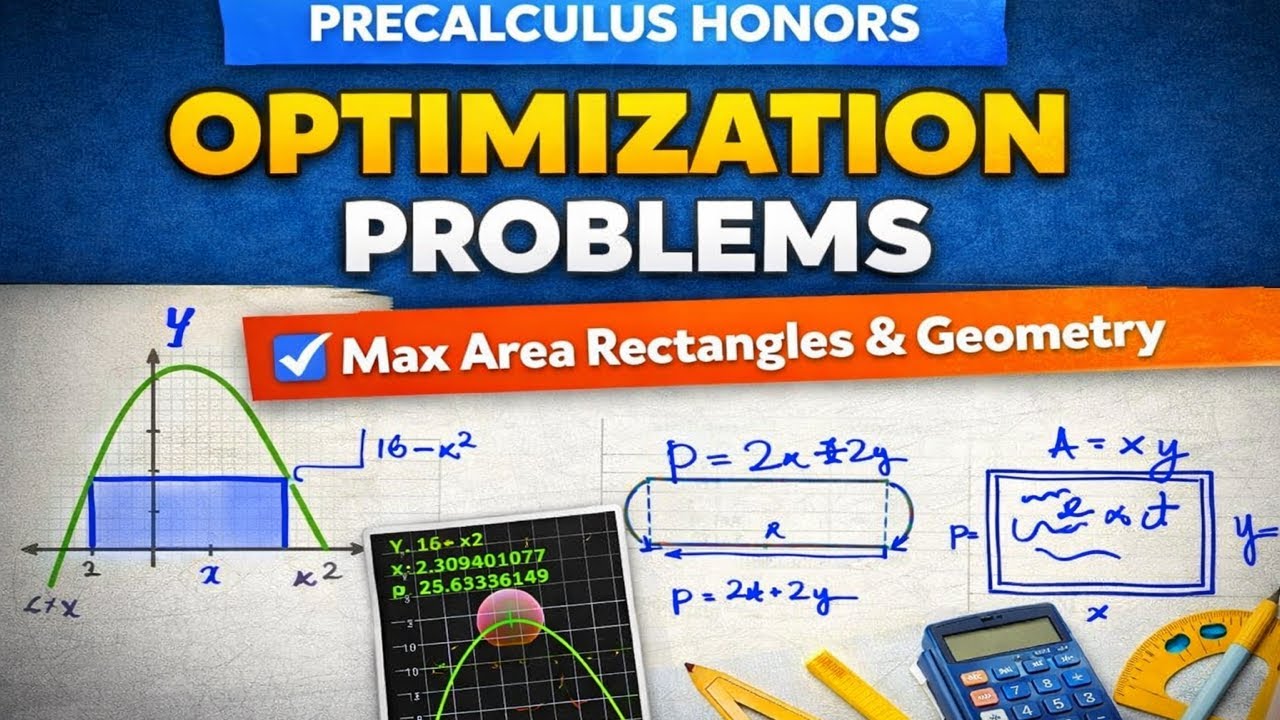 Precalculus Honors Optimization Problems | Max Area Rectangles ...