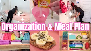 Organization Ideas + Cleaning Motivation + Meal Plan! Clean Declutter Organize With Me
