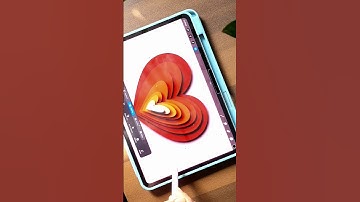 Simple layered heart paper cutout effect on procreate #procreate #heart #simple @Myboringtimes