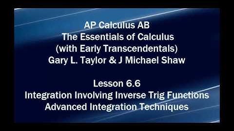 AP Calc AB (E.T.) Lesson 6.6