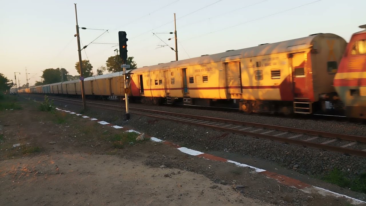 Spectacular view Parcel Express at sunset | India | ICF parcel Coach | Indian Railways
