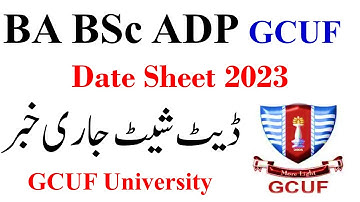 BA BSc ADP Annual 2023 Date Sheet Expected Date GCUF | GCUF University Official