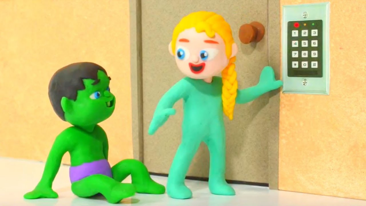 Download SUPERHERO BABIES OPEN SECURITY DOOR ❤ Hulk & Frozen Elsa Play Doh Cartoons For Kids
