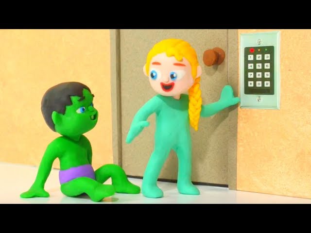 SUPERHERO BABIES OPEN SECURITY DOOR ❤ Hulk & Frozen Elsa Play Doh Cartoons For Kids class=