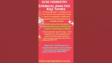 GCSE Chemistry Topic Of Chemical Analysis 