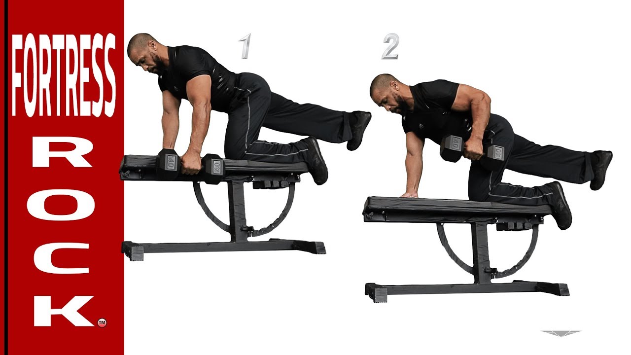 Back Row Balance 1 Dumbbell Flat Bench - YouTube
