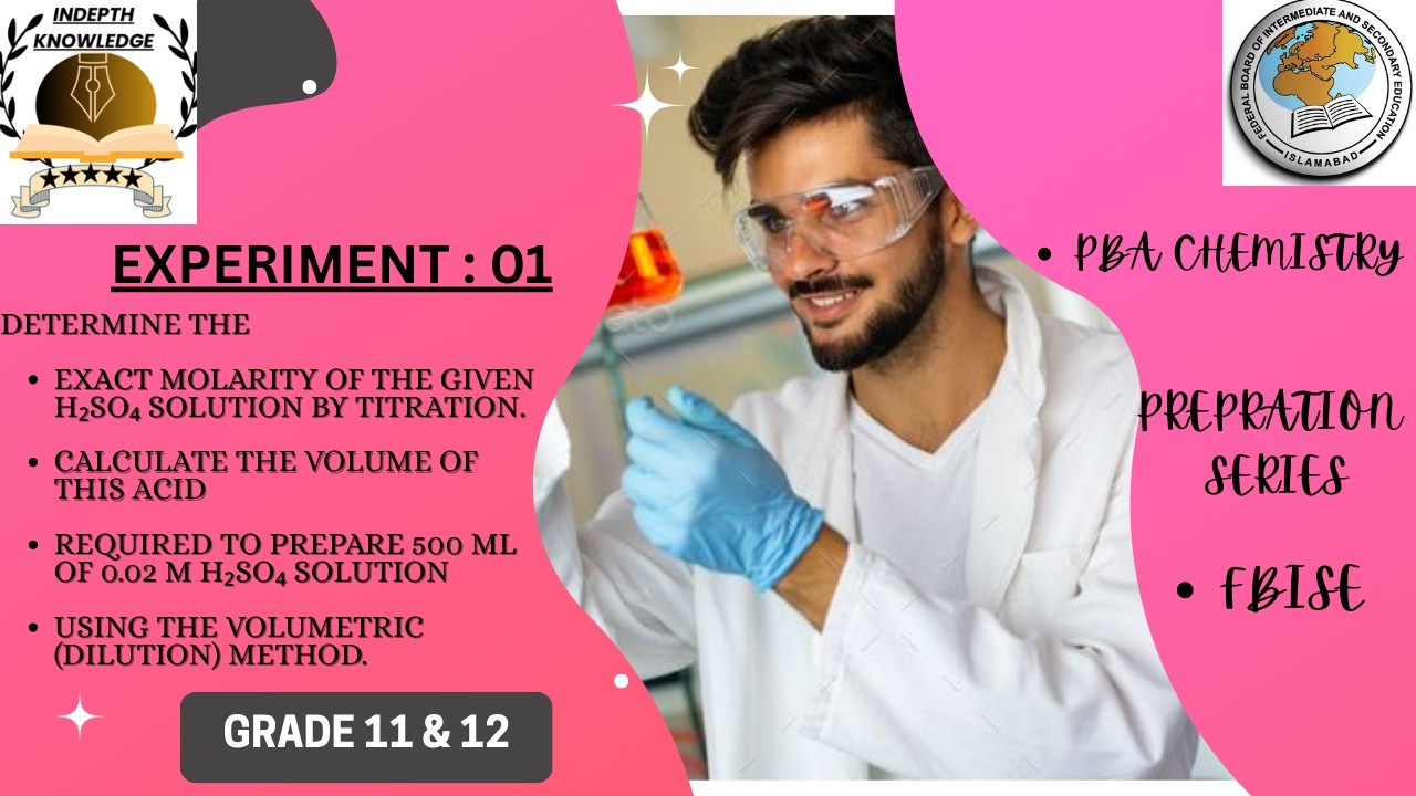 EXP:1|Determine Molarity & Volume of the given H₂SO₄|CHEMISTRY|PBA| GRADE:12|FBISE|NBF|HSSC-I&II