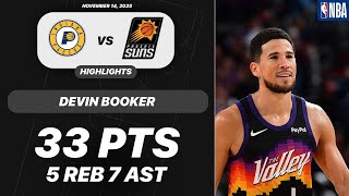 Devin Booker vs Indiana Pacers | 33 PTS 5 REB 7 AST | NBA 11-14-2025 Highlights