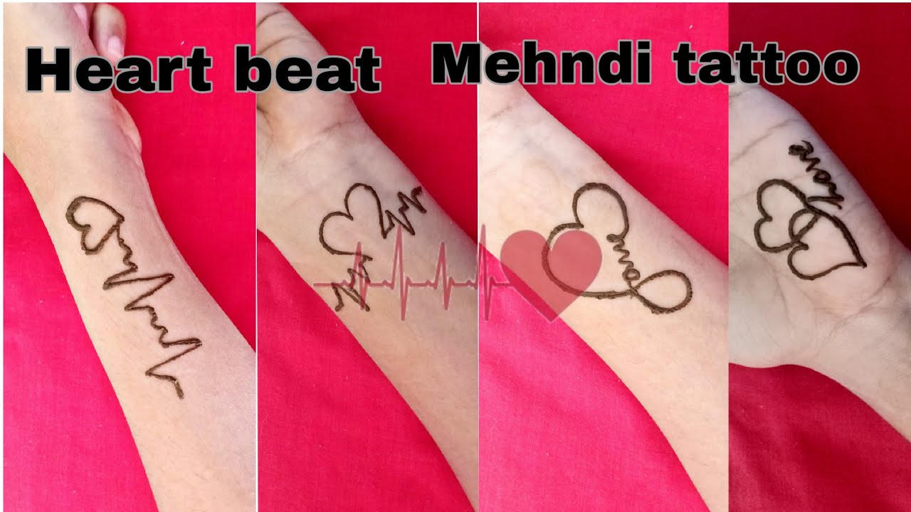 Easy Heart Beat Henna Tattoo Simple Temporary Mehndi Tattoo Mehndi Designs Heart Tattoo Design Youtube