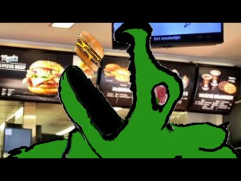 Fat godzilla eats burger, and dies.