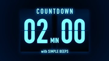 2 Minutes Countdown Timer 🔵 Flip Clock with Simple Beeps