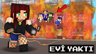 MERVE BURNED ASLI POLICE'S HOUSE! 😱 - Minecraft