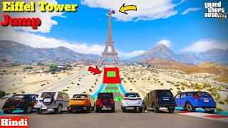 Indian Cars Vs Eiffel Tower Jump Challenge GTA 5