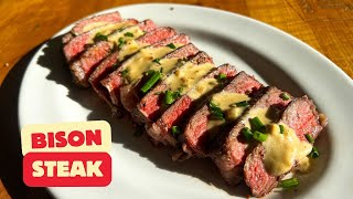 Perfectly Seared Bison Steak: Juicy, Tender, and Full of Flavor!