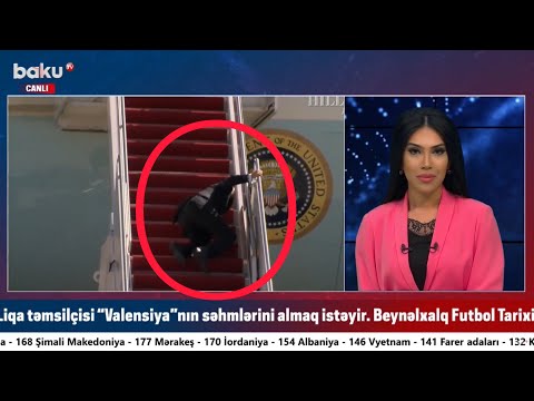 ABŞ prezidenti Co Bayden təyyarəyə minərkən yıxıldı - Baku TV