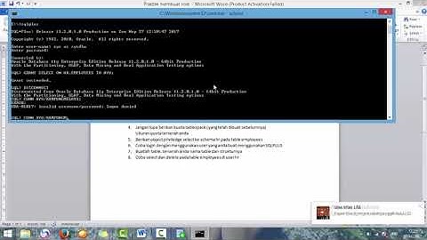 CREATE ROLE DAN USER DI ORACLE