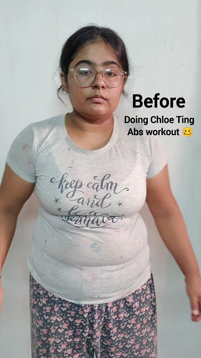 I did Chloe Ting's abs workout challenge for 14 days... ( Realistic result) ✅📈/  youtube shorts 🤩🥰