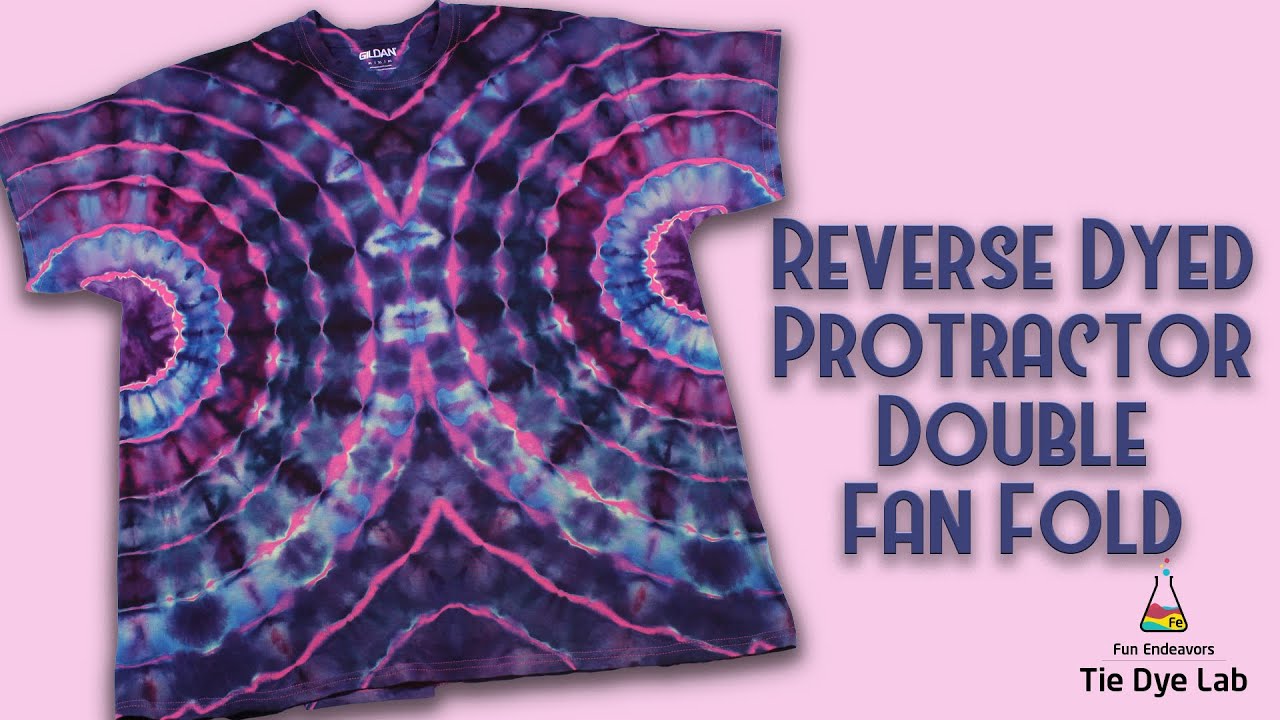 Tie Dye Designs: Reverse Dyed Protractor Double Side Fan Fold (Using OWB)