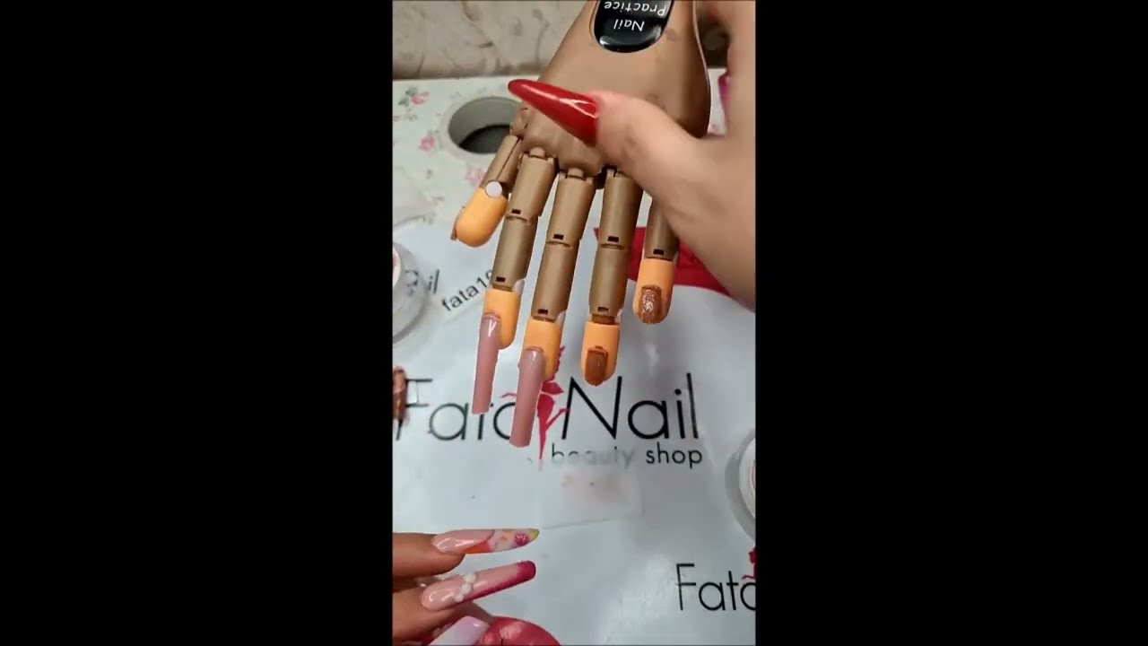 Allungamento su mano finta con acrygel  e dual form