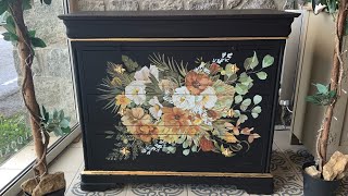 GOLD LEAF BOTANICAL CHEST OF DRAWERS