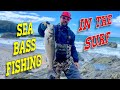 In the surf  sea bass fishing uk  out for a cast  fishingcornwall