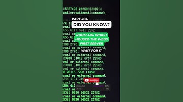 The Surprising Origin of Error 404 - The Birth Of The Internet - Did You Know (Part 404)