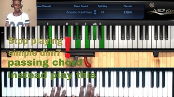 How to play diminished 7th passing chords piano tutorial