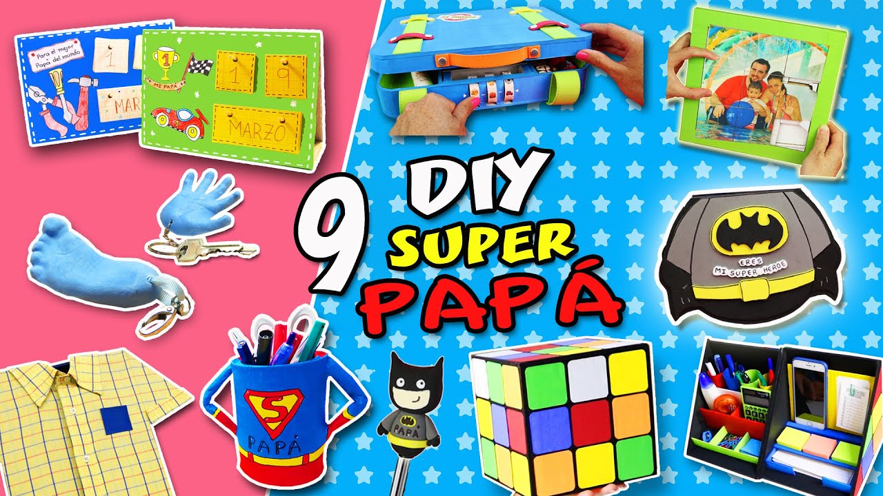 9 IDEAS Regalos DIA del PADRE - MANUALIDADES para hacerle a Papá |  Manualidades aPasos - YouTube