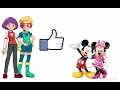 Georgia And Burgundy Gives Mickey And Minnie Mouse a Thumbs Up