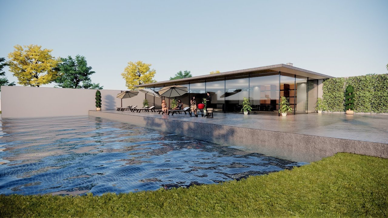 Pool House sketchup enscape filmora YouTube Pool House sketchup enscape filmora YouTube