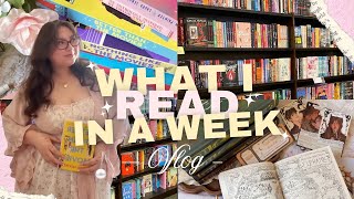 what i read in a week vlog ୨ৎ reading, rambling, and bookshopping 