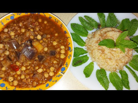 طريقة طبخة الباذنجان مع العدس والسماقية اكلة من تراث عفرين طرشة بيجون راش