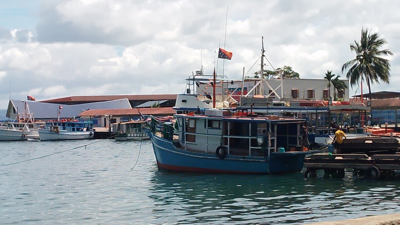 Boats Docking and Anchoring at Alotau Wharf..