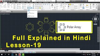 Polar Array Command In AutoCAd  Full Explained in Hindi