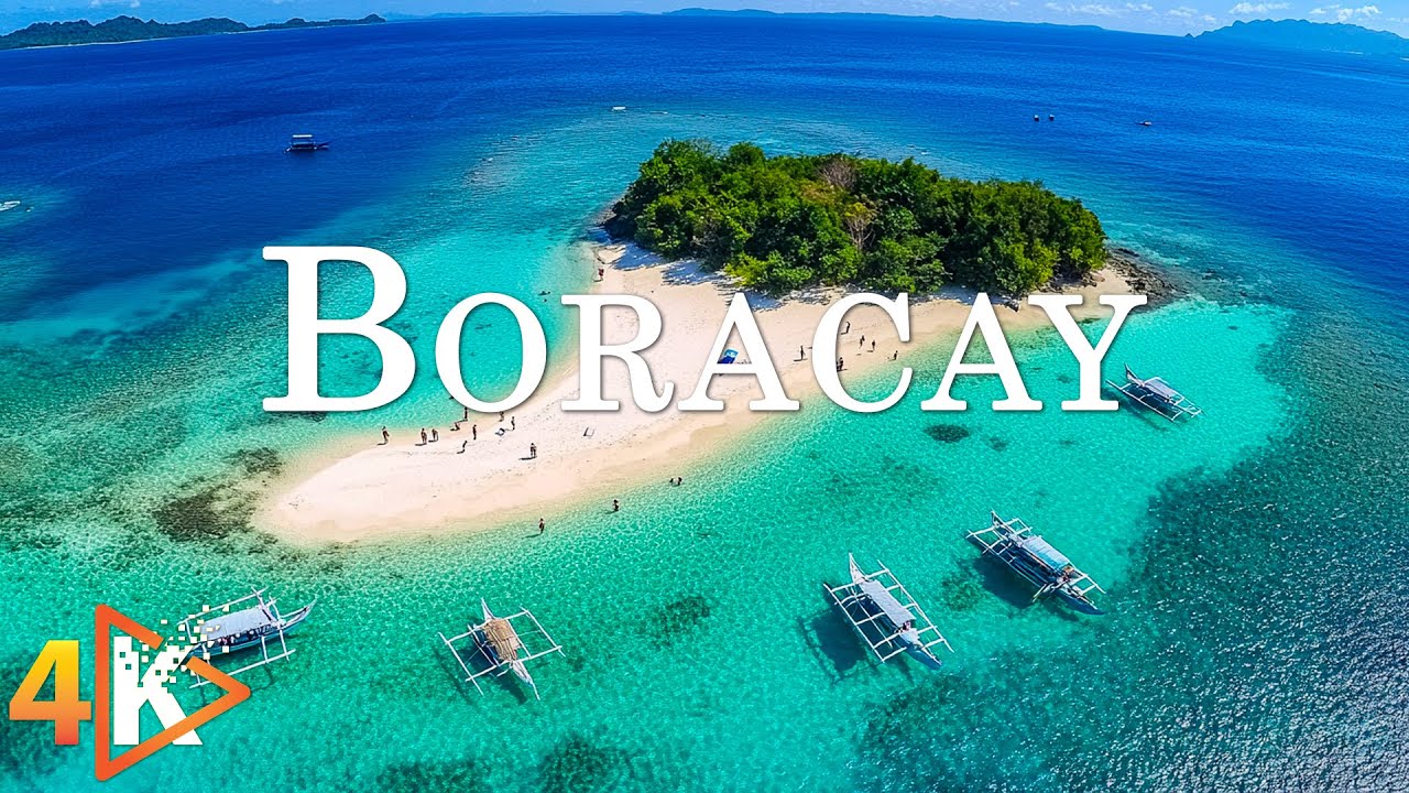 Boracay 4K - Pristine White Sands and Azure Waters with Relaxing Music - 4K Video Ultra HD