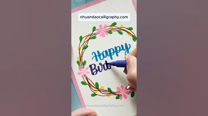 DIY Happy Birthday Card in Minutes! #shorts #nhuandaocalligraphy #diy #birthdaycard
