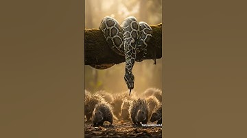 Reticulated python catches porcupine on tree rim #snake #wildliferescue #wildlife #animals