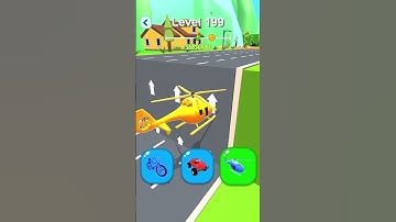 Shape-Shifting 🚙🚁🛵 Race | Gameplay Level - 199 | Hyper Casual Mobile📱 App | Android,iOS - NEW UPDATE