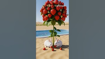 🐇 He tried to save the strawberry plant from drying up by watering it 😭🍓 #ai #tree #save #watering