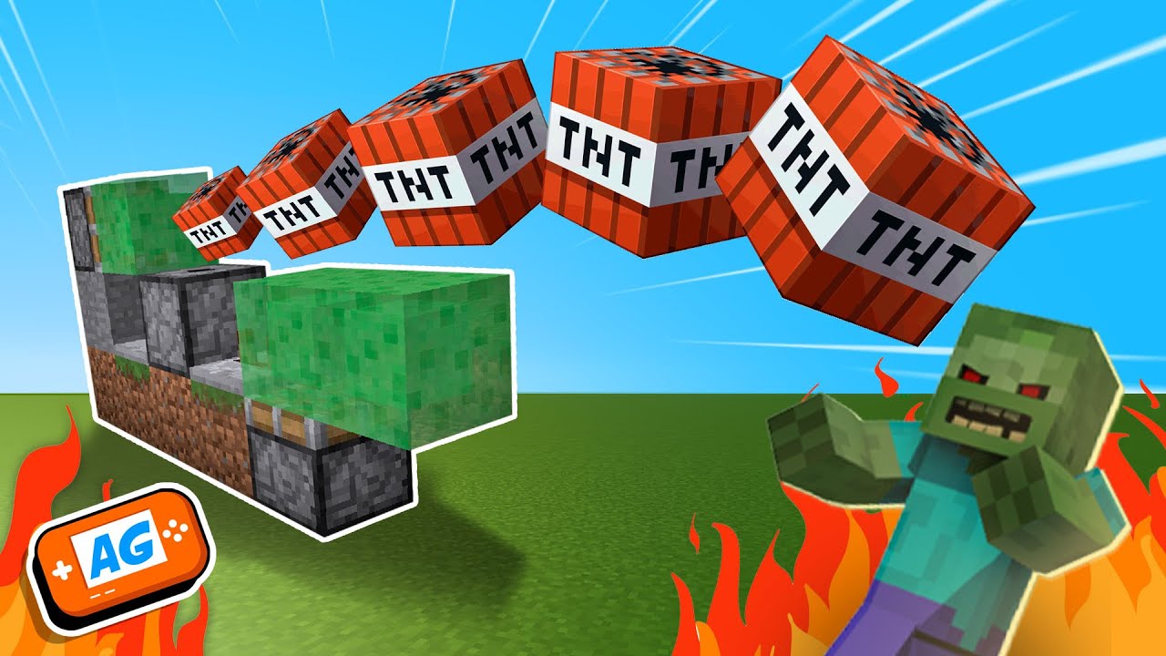 Como HACER un CAÑÓN de TNT en Minecraft fácil y Automático 💥 SIN MODS