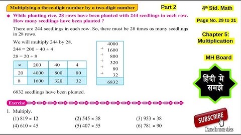 4th Std Maths | Chapter 5 Multiplication : Part 2 | Page No. 31 | MH Board | HINDI EXPLANATION