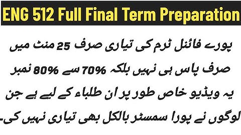 ENG 512 Final Term Preparation 2025 || MCQs + Short Notes || Final Term Preparation in 25 Minutes