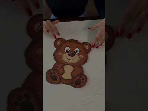 Деревянный пазл-составалка Мишка, развивающая игрушка для малышей от 2 лет, деревянные пазлы PuzzleOk, видео 1