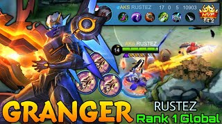 100% UNSTOPPABLE Granger The Starfall Knight! - Top 1 Global Granger by RUZTEZ - Mobile Legends