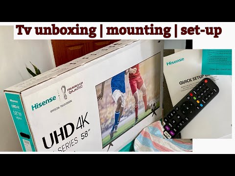 HISENSE 58” TV UNBOXING, mounting tv on wall and Quick set up | evedansdaughter