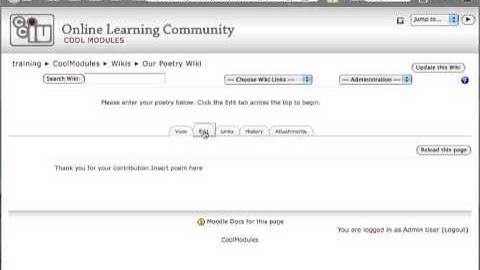 Creating Wikis in Moodle