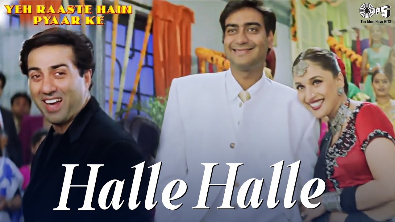 Halle Halle   Vdeo Song  Yeh Raaste Hain Pyaar Ke  Sunny Deol Ajay Devgn  Madhuri Dixit