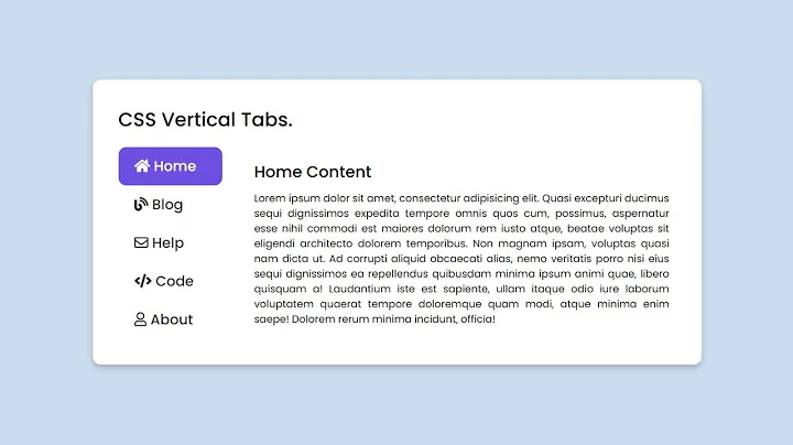 How To Create Tab using HTML & CSS | Vertical Tab Design