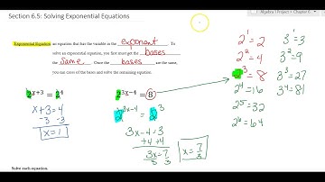 Section 6.5:  Solving Exponential Equations