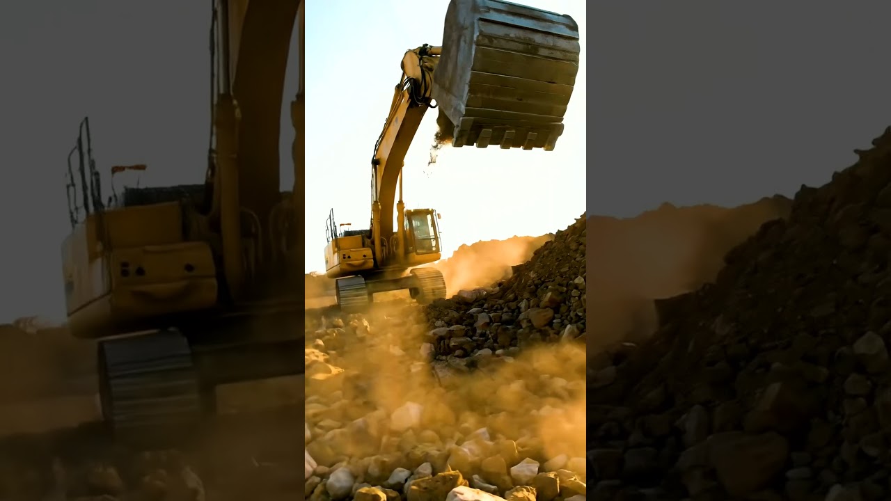 Massive Excavators in Action: Urban Construction Site Power! 🏗️